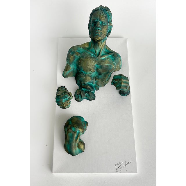 Michael Perez Figurative Dimensional Wall Sculpture in Resin on Canvas, 2025 For Sale - Image 9 of 10