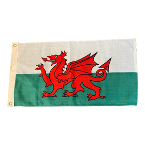 Vintage Welsh Dragon Cymru Flag, Wool, Made in Wales