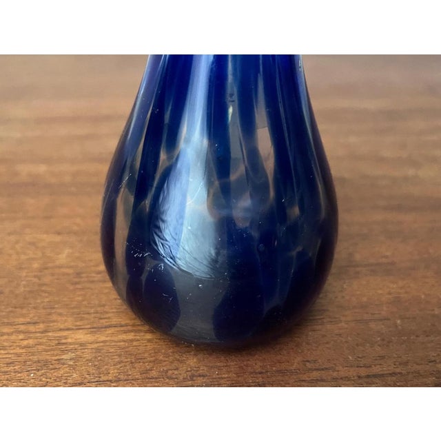Blue Vintage Flower Murano Glass Vase For Sale - Image 8 of 18