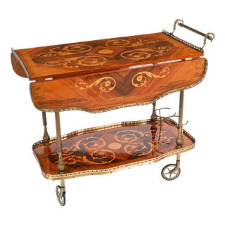 Vintage Italian Marquetry Drinks Trolley from Sorrento For Sale