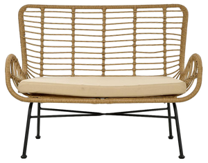 Vintage Faux Rattan Garden Bench