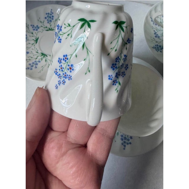 1990s Lomonosov Bone China Porcelain LFZ Coffee Tea Cup Saucer Set of 6 For Sale - Image 12 of 13