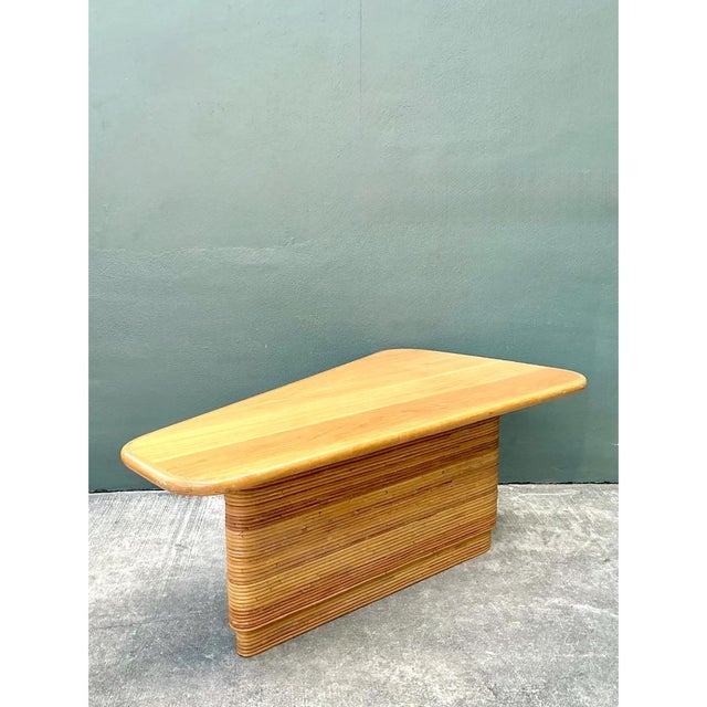 Vintage Pencil Reed and Wood Surfboard Desk For Sale In West Palm - Image 6 of 12