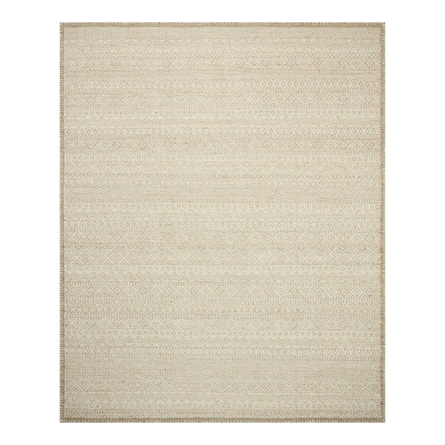 Amber Lewis x Loloi Bowie Ivory / Taupe 9'-6" x 13'-6" Area Rug For Sale