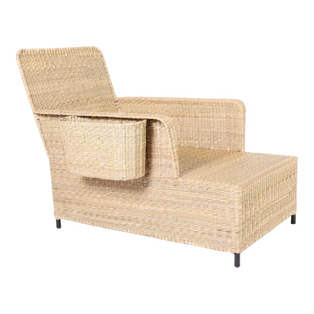 The Palm Beach Chaise Lounge With a Magazine Rack -From the Fs Flores Collection For Sale