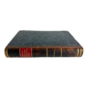 1870 Dutch Leather Bound Reference Book Oversized