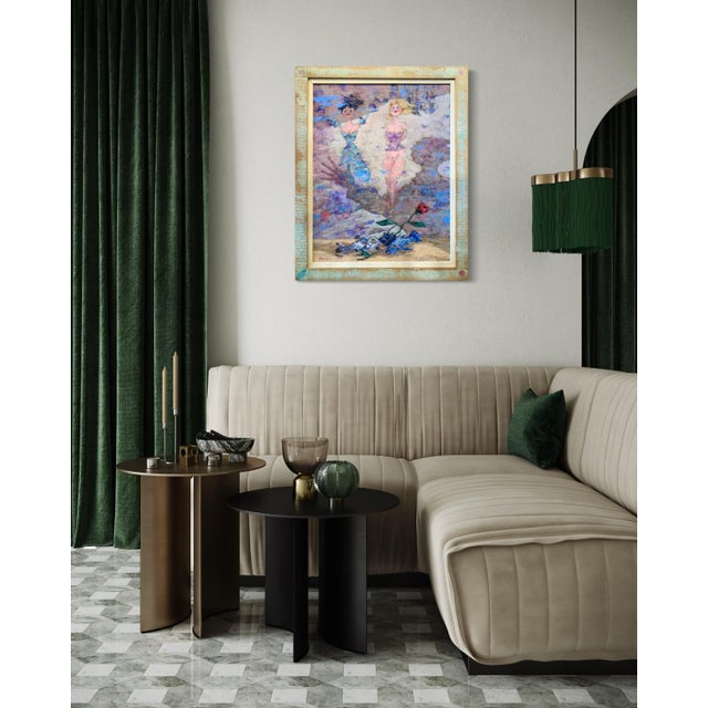 2010s Giampaolo Talani "Fish in Love" Oil on Board, Figurative Nude With Fish, Tuscan Coastal Art, Italian Master Contemporary Art For Sale - Image 5 of 9