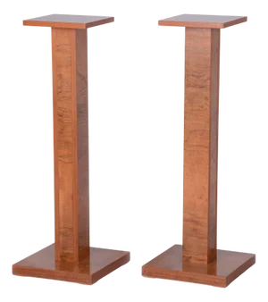 Art Deco Pedestals in Walnut, Czech, 1920s, Set of 2