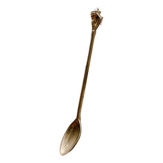Vintage Silver-Plated Teaspoon with Sculpted Shell-Shaped Handle, 1950s For Sale