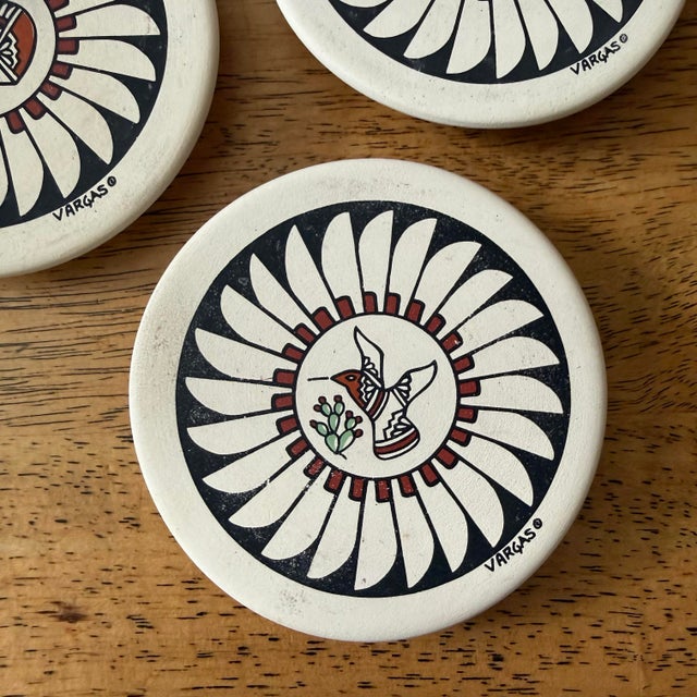 Late 20th Century Native American Acoma Pottery Coasters, Set of 3 For Sale - Image 6 of 6