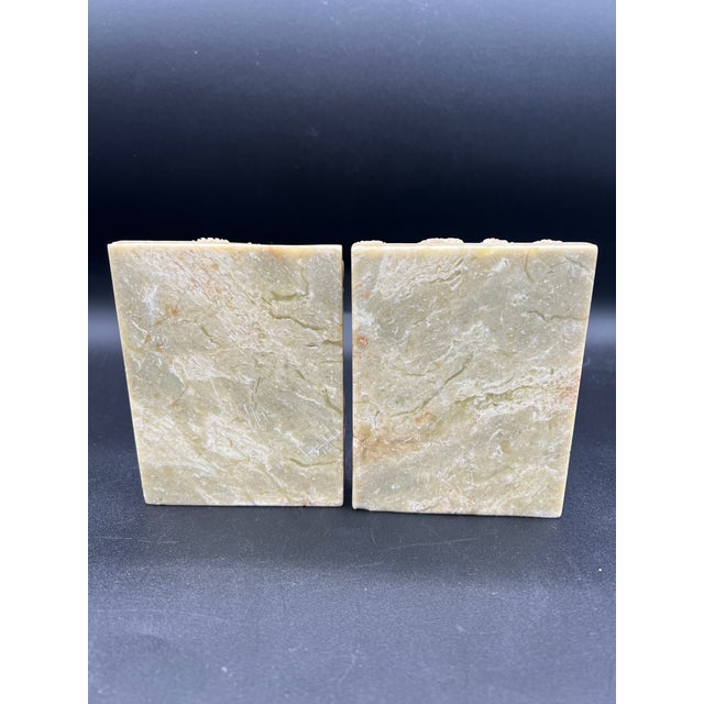 Chinese Vintage/Antique Soapstone Hand Carved Mirroring Chinese Bookends Ships Nautical For Sale - Image 3 of 12