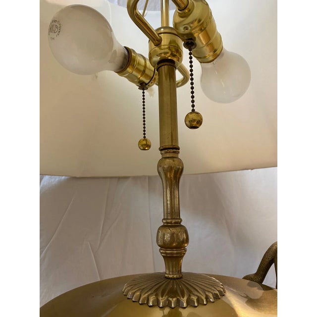 Brass Vintage Lamp With Snake Arms on Urn For Sale - Image 8 of 11
