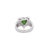 Green 2.50 Carat Triangle Checkerboard Tsavorite & Diamond White Gold Statement Ring Size 7.75 For Sale - Image 8 of 8