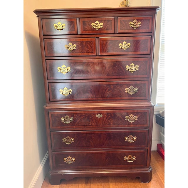 1980s Vintage Drexel Chippendale Mahogany High Chest For Sale - Image 14 of 14