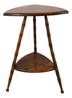 Mid Century Accent Table With Turned Wood Bamboo Style Legs
