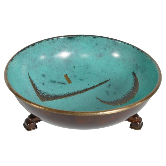 Art Deco Dinanderie Ikora Bowl by WMF, Germany, 1930s For Sale