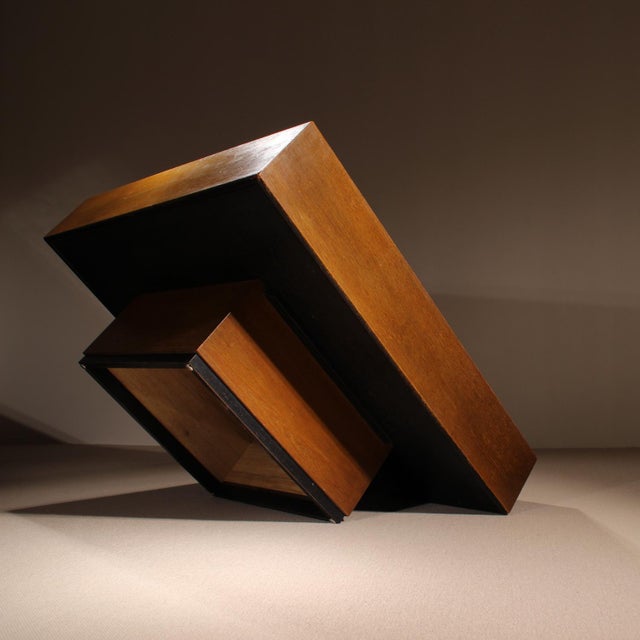 Black Oak & Etched Metal Coffee Table by Heinz Lilienthal, Germany, 1970s For Sale - Image 8 of 17