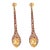 Vintage Citrine Diamond Ruby 18k Yellow Gold Drop Earrings, Pair For Sale