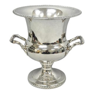 Mid 20th Century English Regency Silver Plated Trophy Cup Urn Champagne Chiller Ice Bucket For Sale