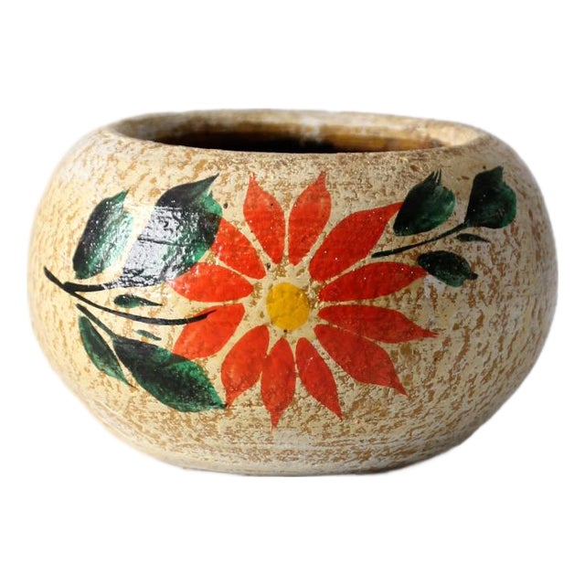 Vintage Mexican Tonala Folk Art Pottery Planter For Sale