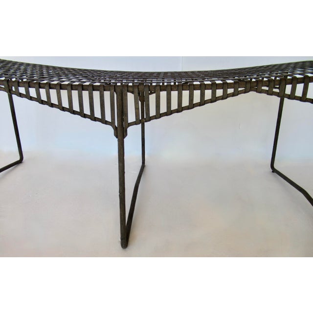 Vintage C.1996-2000 Gregorius Pineo Hand-Forged Twig Iron, Faux Bois Lattice-Strapped "Tuilerie Bench" For Sale - Image 11 of 18