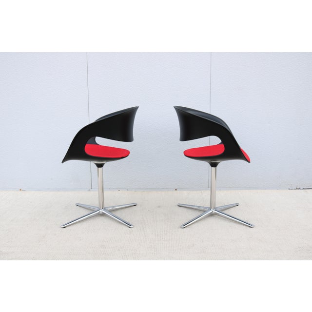 Metal Contemporary Minimalist Pearson Lloyd for Coalesse Lox Swivel Chairs - A Pair For Sale - Image 7 of 18