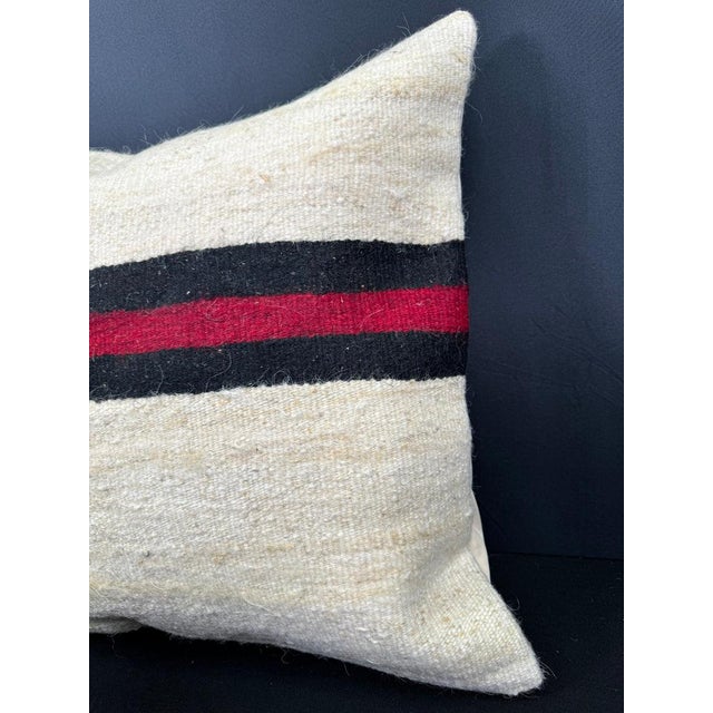 Contemporary Turkish Hemp Pillow Cushion Natural Beige Black Cushion Cover 20x20 For Sale - Image 3 of 4