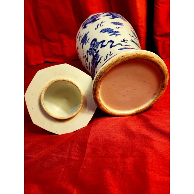 Final Clearance 18th Century 24" Shishi Qilin Blue and White Temple Urn Tribute - 24" For Sale - Image 17 of 18