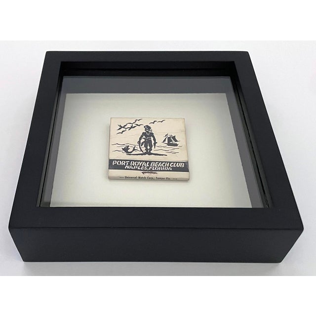 Mid 20th Century Port Royal Beach Club Naples Fl Framed Vintage Matchbook For Sale - Image 4 of 6