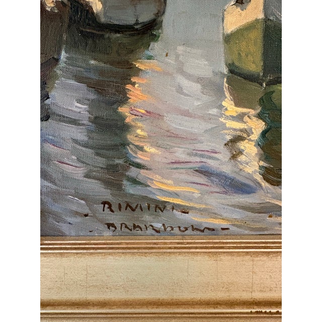 Early 20th Century French Harbor and Sailboat Scene Oil Painting, Early to Mid 20th Century For Sale - Image 5 of 6