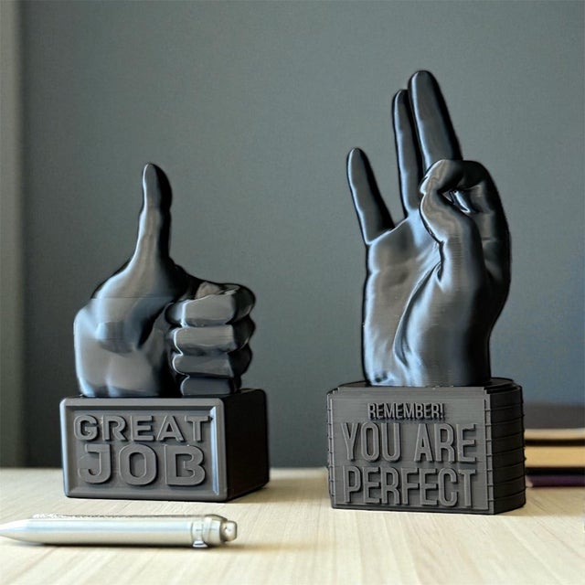 Modern Good Job Thumbs Up and You Are Amazing Hand Decor Gift ! For Sale - Image 3 of 5