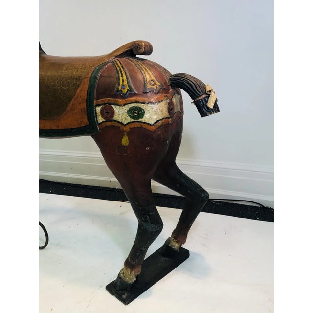 Brown Antique Carved Turn of the Century Carousel Horse For Sale - Image 8 of 11