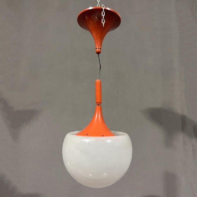 Orange Chandelier by Elio Martinelli for Martinelli Luce For Sale - Image 8 of 8