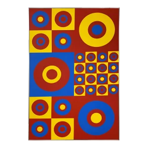 C. 1970s Hard Edge Op Art Painting by Wilma Dick
