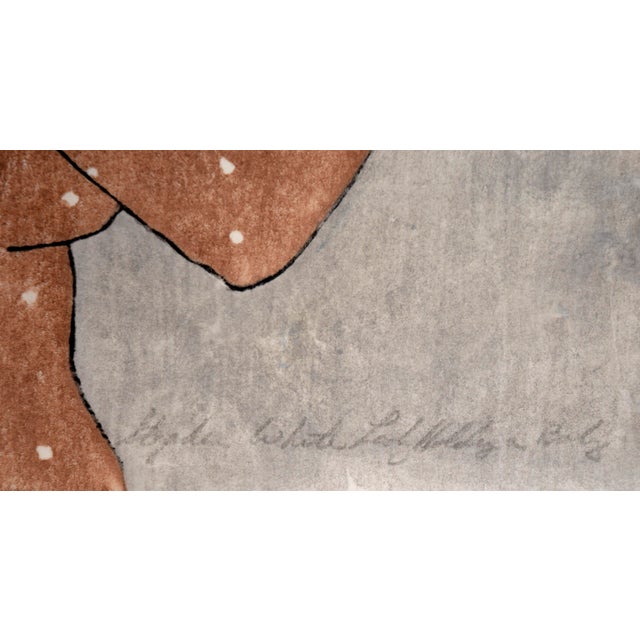 Printmaking Materials "Lady Holding a Baby" - Woodblock Print by Stephen White For Sale - Image 7 of 9