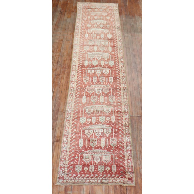 Zabihi Collection Whimsical Red Turkish Fine Narrow Runner For Sale In New York - Image 6 of 12