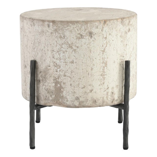 Tuscan Cream Round Side Table 15" For Sale