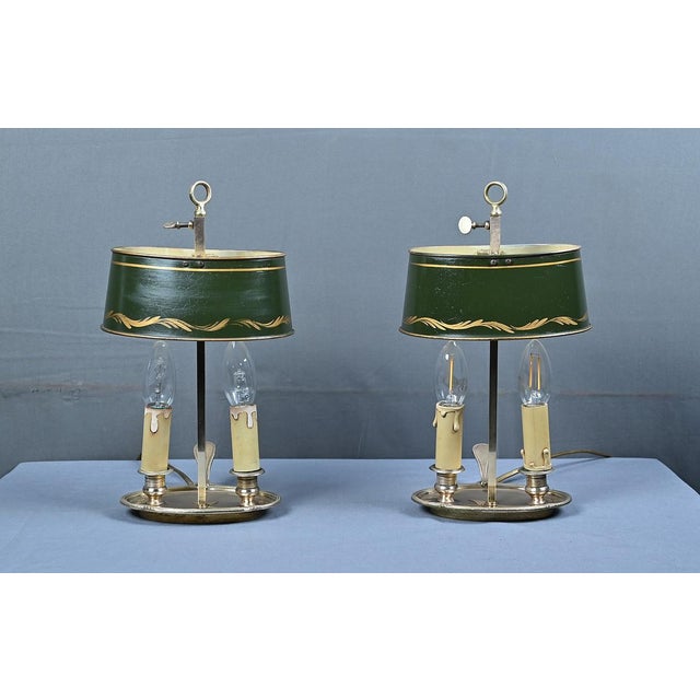 Antique Brass Bouillotte Lamps, 1890s, Set of 2 For Sale - Image 5 of 18