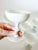 Vintage Portieux Vallerysthal French White Opaline Coupes, Set of 7 For Sale - Image 10 of 12