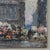 Antique Signed Oil Painting on Board 'Brussels Flower Market on the Grand Place' For Sale - Image 11 of 17