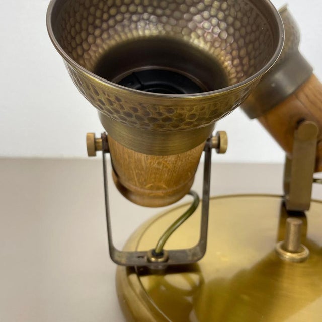 Modern Three-Spot Brass and Oak Ceiling Light from Temde Lights, 1970s For Sale - Image 18 of 18