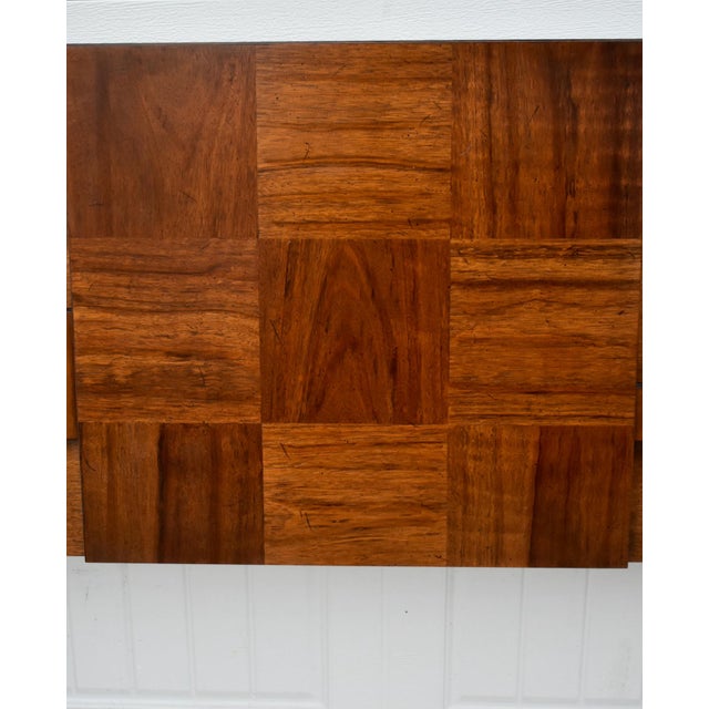 Wood Vtg. MCM Style Queen Size Lane Staccato Brutalist Collection Walnut Headboard For Sale - Image 7 of 12