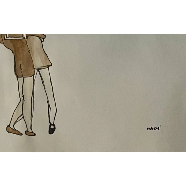 Contemporary 1997 Marcel Dzama Original Ink and Rootbeer Drawing, Framed For Sale - Image 3 of 8