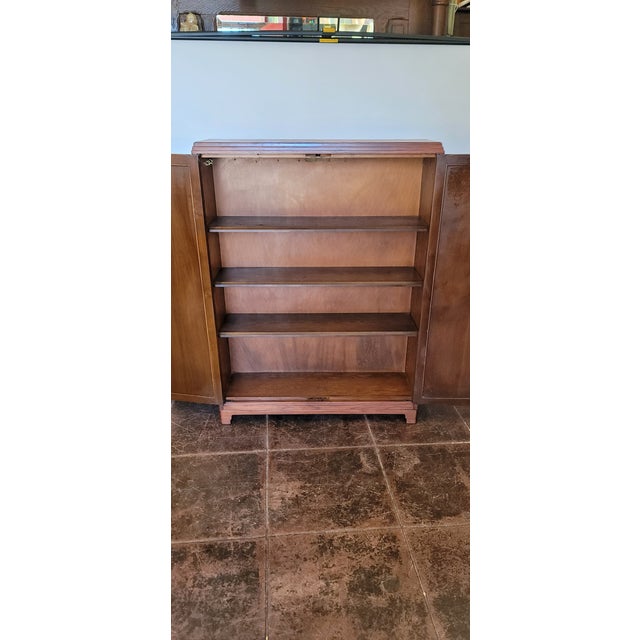 Art Deco Globe-Wernicke Walnut Bookcase #48d Adjustable Shelfs For Sale - Image 3 of 10