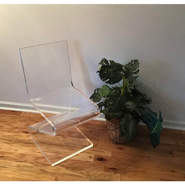 MidCentury Modern "Z" Chair Design Plexiglass Lucite Design Form