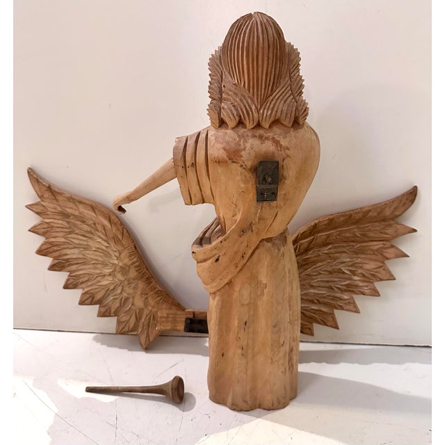 Large Carved Wood Angel Sculpture For Sale - Image 9 of 10