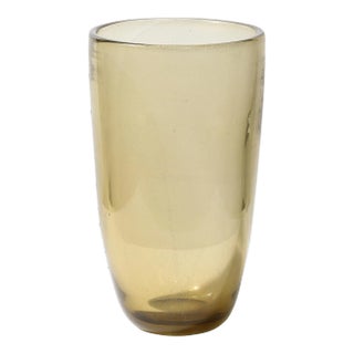 Modernist Smoked Amber Hand-Blown Murano Glass Vase For Sale