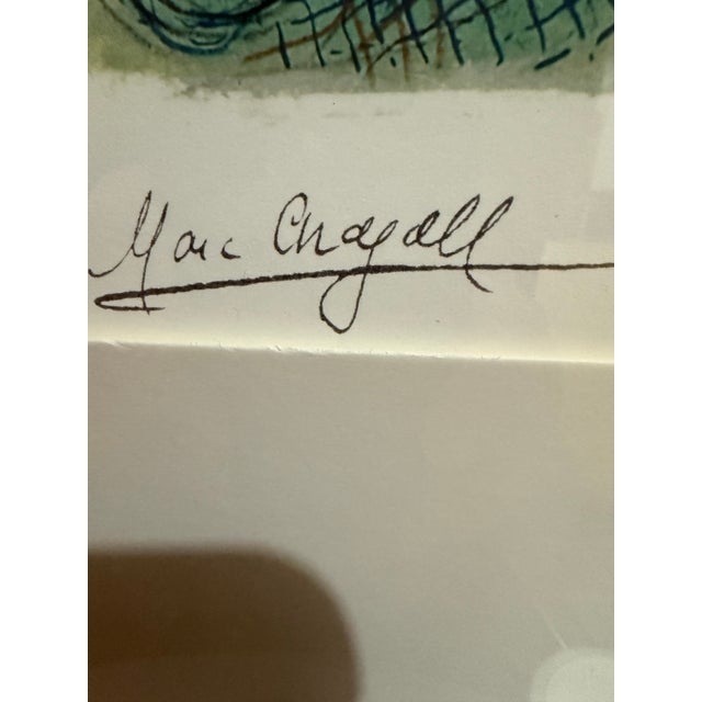 Late 20th Century Marc Chagall Lovers Lithograph Print Signed and Numbered 20/375 – Framed Modernist Artwork For Sale - Image 5 of 11