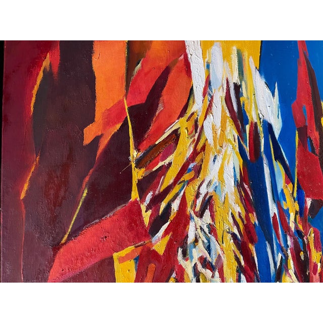 Roberto Lauro, 1960's Large Colorful Abstract Expressionist Swiss Oil Painting Robert Lauro, 1967 For Sale - Image 11 of 12