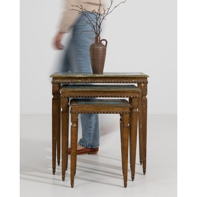Set of 3 Italian Florentine Nesting Tables, Circa 1960 For Sale - Image 11 of 14